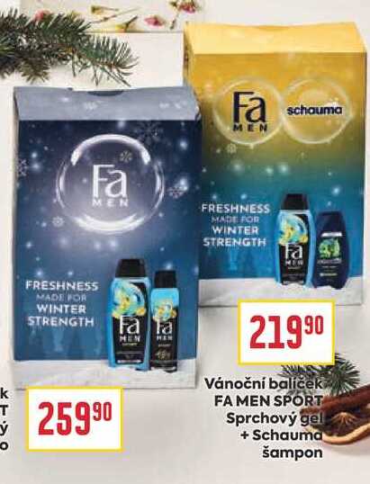 Vánoční balíček FA MEN SPORT Sprchový gel +Schauma šampon