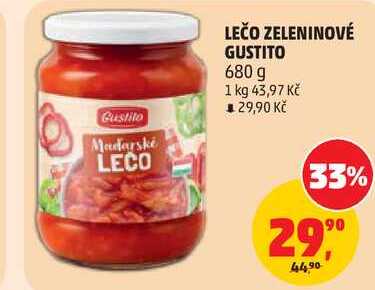 LEČO ZELENINOVÉ GUSTITO, 680 g
