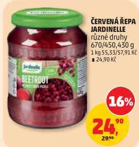 ČERVENÁ ŘEPA JARDINELLE různé druhy, 670/450,430 g