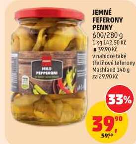 JEMNÉ FEFERONY PENNY, 600/280 g