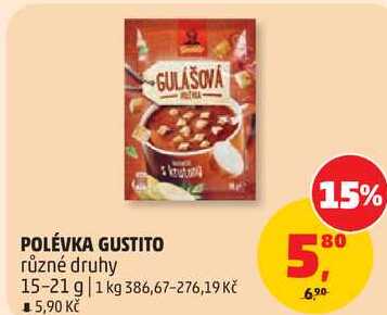 POLÉVKA GUSTITO různé druhy, 15-21 g