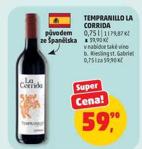 TEMPRANILLO LA CORRIDA, 0,75 l