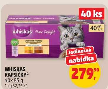 WHISKAS KAPSIČKY, 40x85 g