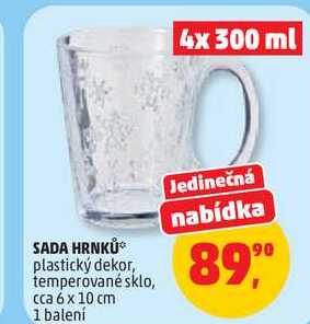 SADA HRNKŮ plastický dekor, temperované sklo, cca, 6 x 10 cm, 1 balení