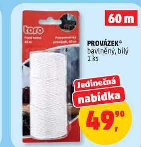 PROVÁZEK bavlněný, bílý, 1 ks 