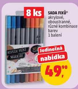 SADA FIXŮ ACRYLIC PAINT MARKERS OL akrylové, oboustranné, 1 balení