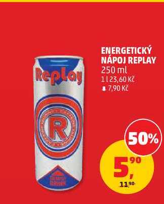 ENERGETICKÝ NÁPOJ REPLAY, 250 ml