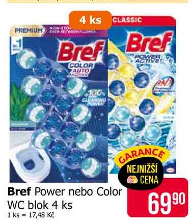 Bref Power Aktiv WC blok 4x50ml, vybrané druhy 200g