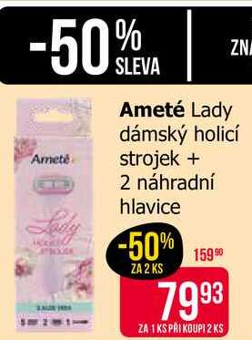 Ameté Lady dámský holicí strojek + 2 náhradní hlavice