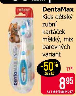DentaMax Kids dětský zubní kartáček měkký, mix barevných variant 