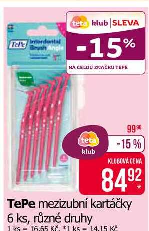 TePe mezizubní kartáčky 6 ks, různé druhy 