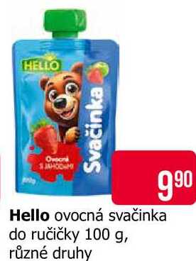 Hello ovocná svačinka do ručičky 100 g, různé druhy 