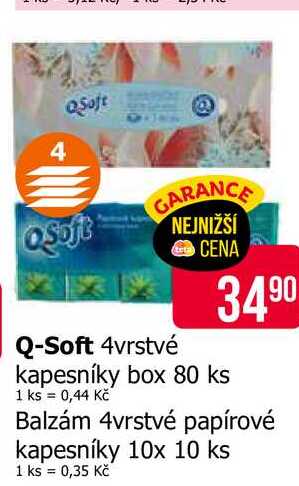Q-SOFT 4vrstvé papírové kapesníky 10x 10 ks