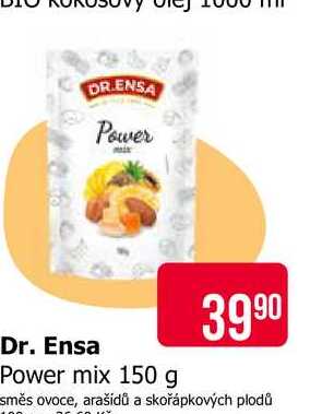 Dr. Ensa Power mix 150 g směs ovoce, arašídů a skořápkových plodů 