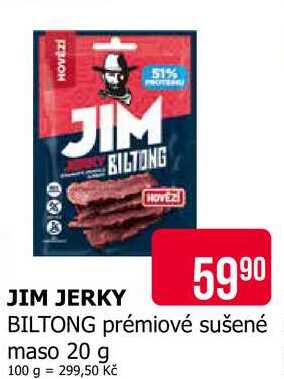 JIM JERKY BILTONG prémiové sušené maso 20 g