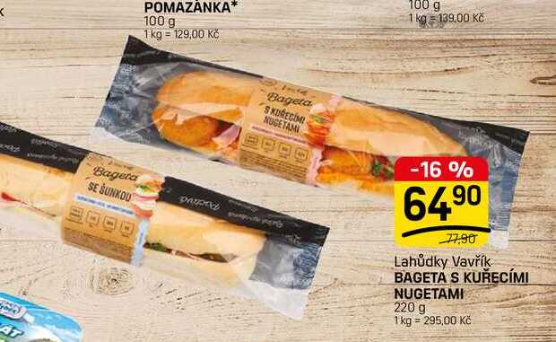 BAGETA S KUŘECÍMI NUGETAMI 220 g