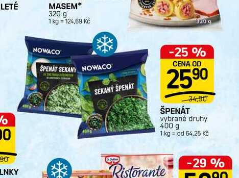 ŠPENÁT vybrané druhy 400 g 