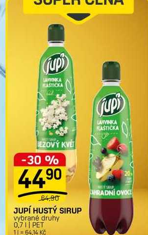 JUPÍ HUSTÝ SIRUP vybrané druhy 0,7l