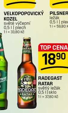 RADEGAST RATAR Světlý ležák 0,5l
