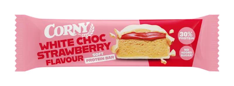 Corny Proteinová tyčinka Soft s jahodovou příchutí v bílé čokoládě, 45 g