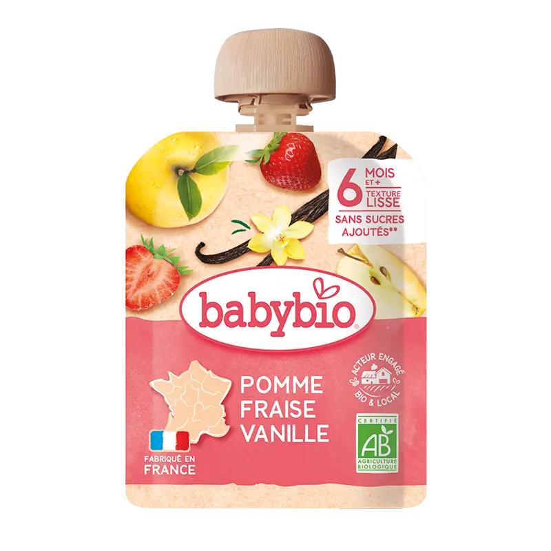 Babybio BIO kapsička jablko, jahoda, vanilka, 90 g