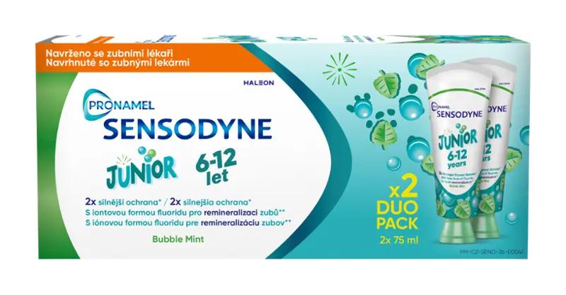 Sensodyne Dětská zubní pasta Junior Bubble Mint s fluoridem, 150 ml