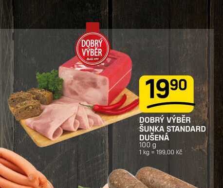 DOBRÝ VÝBĚR ŠUNKA STANDARD DUŠENÁ 100 g