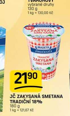 JČ ZAKYSANÁ SMETANA TRADIČNÍ 18% 180 g