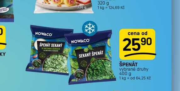 ŠPENÁT vybrané druhy 400 g 