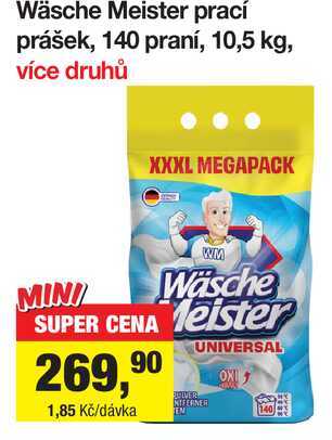 Wäsche Meister prací prášek, 140 praní, 10,5 kg