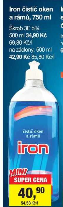 Iron čistič oken a rámů, 750 ml