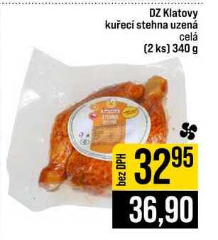DZ Klatovy kuřecí stehna uzená celá (2 ks) 340 g 