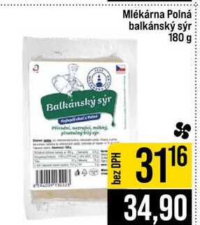 Mlékárna Polná balkánský sýr 180 g