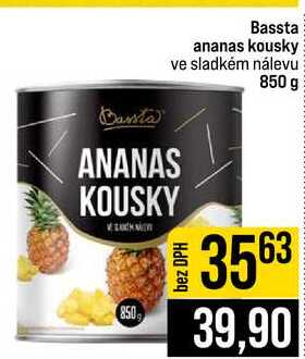 Bassta ananas kousky ve sladkém nálevu 850 g 