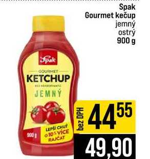 Spak Gourmet kečup jemný ostrý 900 g 