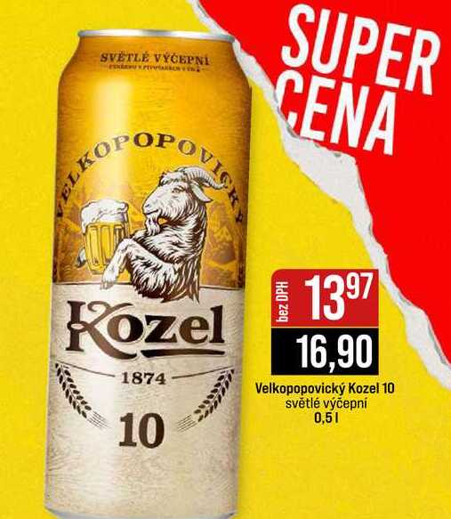 Velkopopovický Kozel 10 světlé výčepní 0,5l