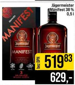 Jägermeister Manifest 38% 0,5l