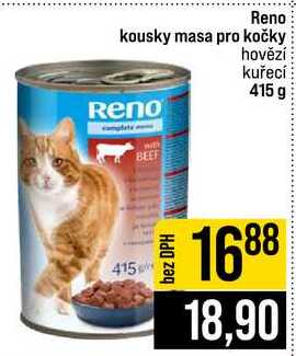 Reno kousky masa pro kočky hovězí kuřecí 415 g