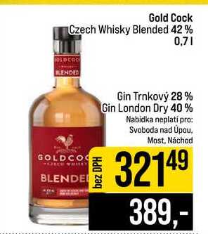 Gold Cock Czech Whisky Blended 42% 0,7l
