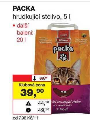 PACKA hrudkující stelivo, 5l