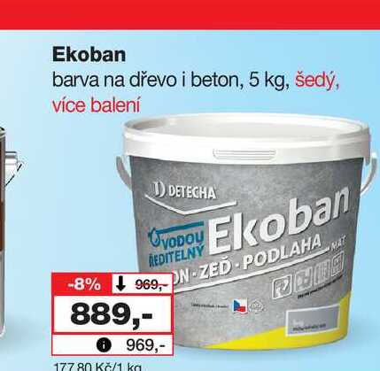 Ekoban barva na dřevo i beton, 5 kg