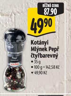 Kotányi Mlýnek Pepř čtyřbarevný 35 g