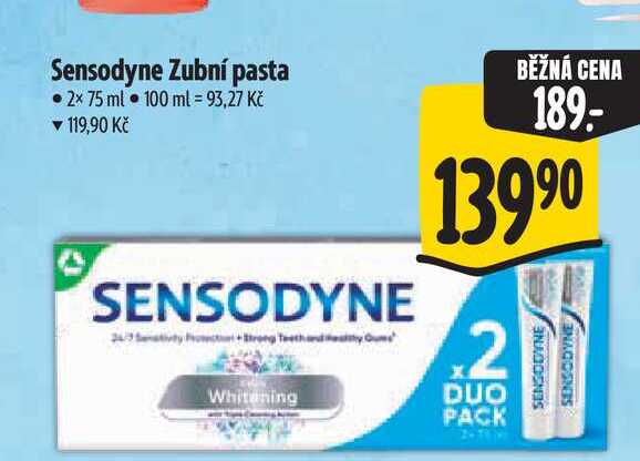 Sensodyne Zubní pasta 2x 75 ml  