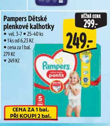 Pampers Dětské plenkové kalhotky vel. 3-7, 25-40 ks
