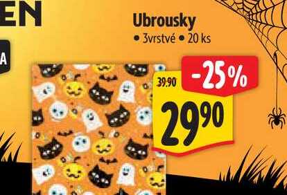  Ubrousky 3vrstvé  20 ks 