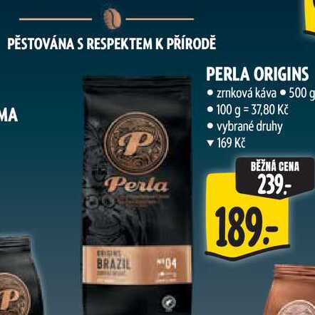 PERLA ORIGINS zrnková káva 500 g