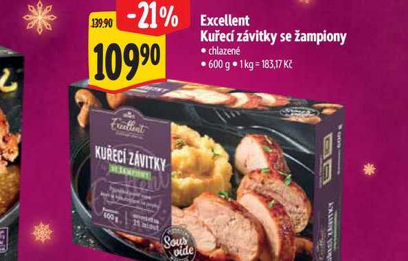   Excellent Kuřecí závitky se žampiony 600 g