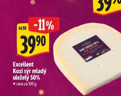Excellent Kozí sýr mladý uleželý 50% 100 g