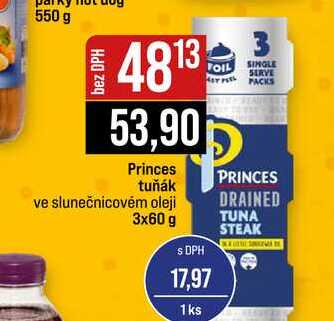 Princes tuňák ve slunečnicovém oleji 3x60 g