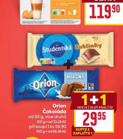 Orion Čokoláda od 85 g